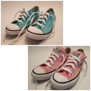 Two Pairs Converse Chuck Taylor All Star Pink Blue
